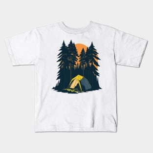 Camping tent in the forest Kids T-Shirt